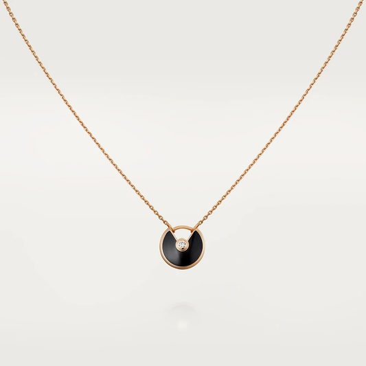 [✨ROSE✨]AMULETTE ROSE GOLD ONYX NECKLACE