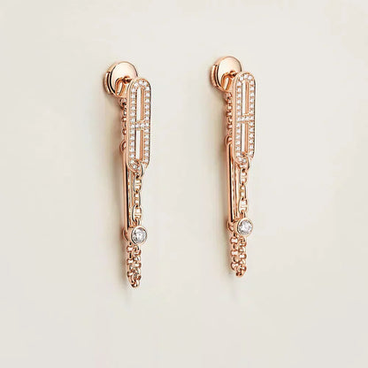 [✨ROSE✨]CHAINE CHAOS DIAMOND DROP EARRINGS