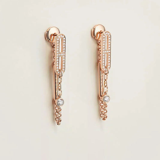 [✨ROSE✨]CHAINE CHAOS DIAMOND DROP EARRINGS