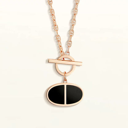 [✨ROSE✨]CHAINE VERSO BLACK CERAMIC NECKLACE