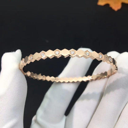 [✨ROSE✨]BEE LOVE PINK GOLD DIAMOND BRACELET
