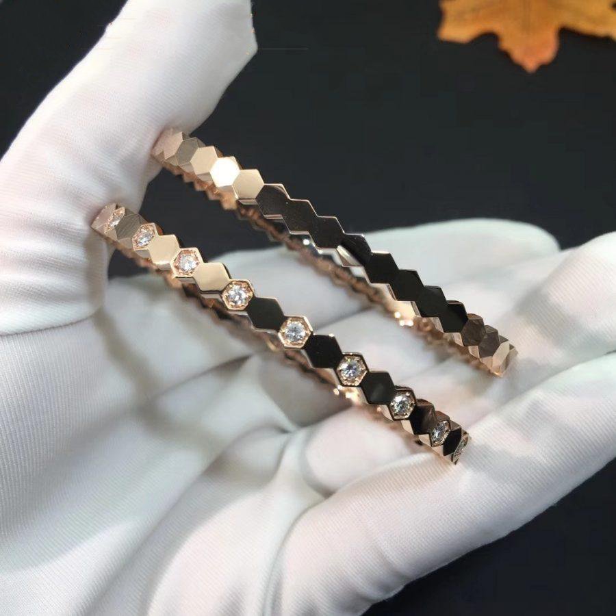 [✨ROSE✨]BEE LOVE PINK GOLD DIAMOND BRACELET