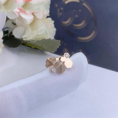 [✨ROSE✨]BEE LOVE PINK GOLD DIAMOND EARRINGS