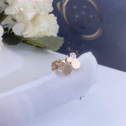 [✨ROSE✨]BEE LOVE PINK GOLD DIAMOND EARRINGS