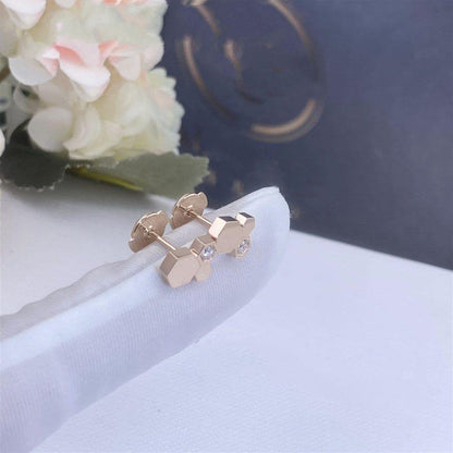 [✨ROSE✨]BEE LOVE PINK GOLD DIAMOND EARRINGS