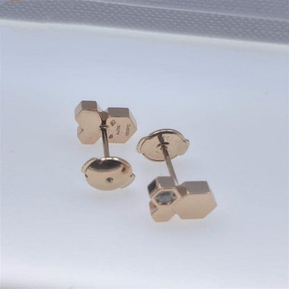 [✨ROSE✨]BEE LOVE PINK GOLD DIAMOND EARRINGS