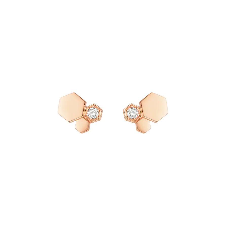 [✨ROSE✨]BEE LOVE PINK GOLD DIAMOND EARRINGS