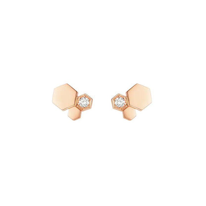 [✨ROSE✨]BEE LOVE PINK GOLD DIAMOND EARRINGS