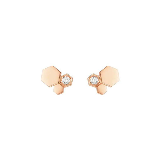 [✨ROSE✨]BEE LOVE PINK GOLD DIAMOND EARRINGS