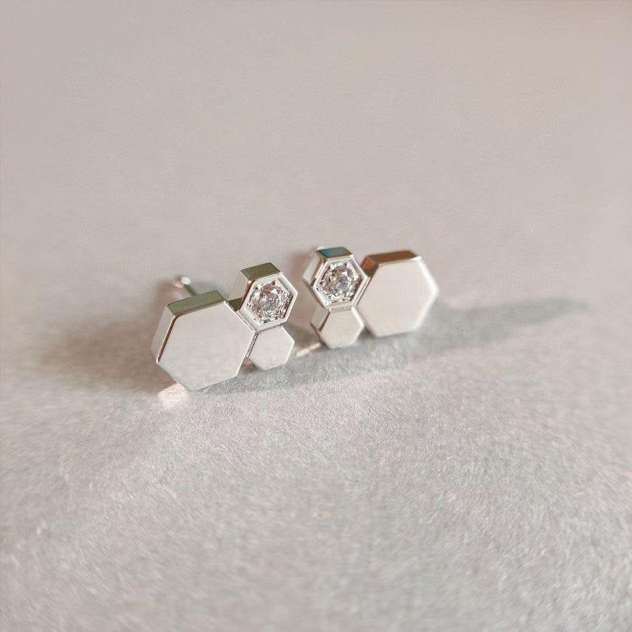 [✨ROSE✨]BEE LOVE SILVER DIAMOND EARRINGS