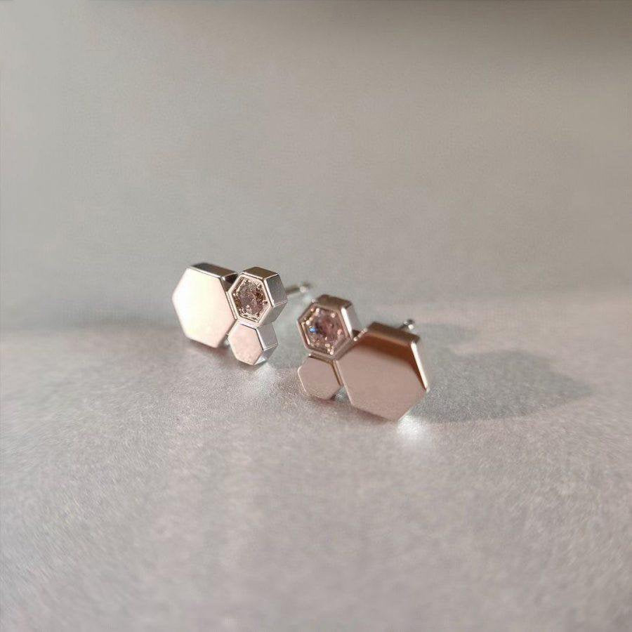 [✨ROSE✨]BEE LOVE SILVER DIAMOND EARRINGS