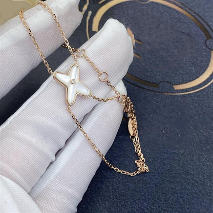 [✨ROSE✨]JEUX BRACELET WHITE MOP PINK GOLD 1 DIAMOND