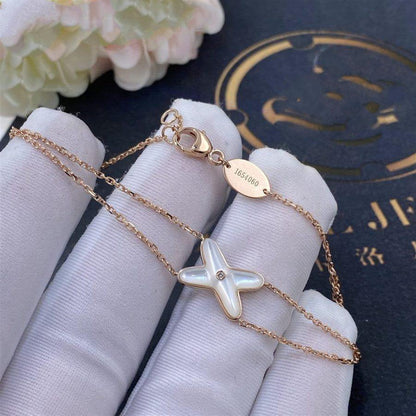 [✨ROSE✨]JEUX BRACELET WHITE MOP PINK GOLD 1 DIAMOND