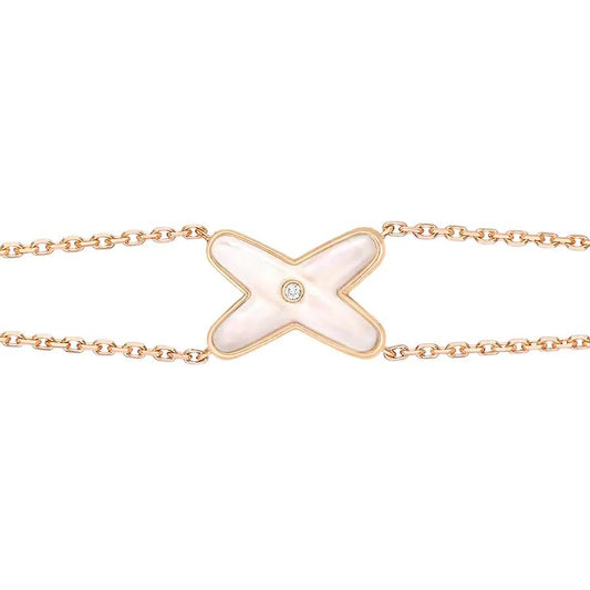 [✨ROSE✨]JEUX BRACELET WHITE MOP PINK GOLD 1 DIAMOND
