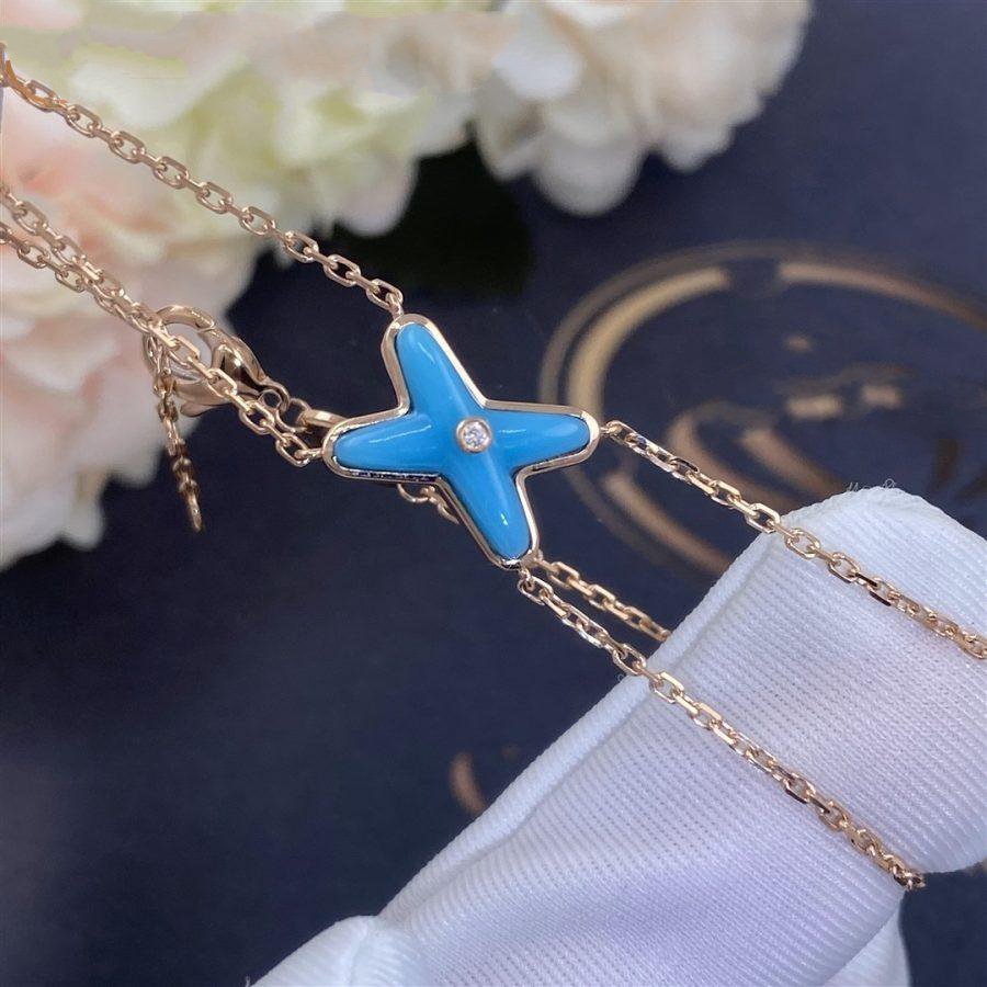 [✨ROSE✨]JEUX BRACELET TURQUOISE PINK GOLD 1 DIAMOND