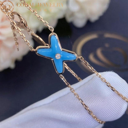 [✨ROSE✨]JEUX BRACELET TURQUOISE PINK GOLD 1 DIAMOND