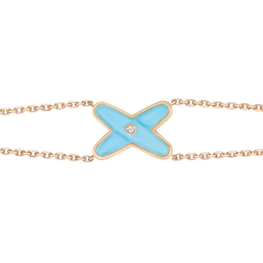 [✨ROSE✨]JEUX BRACELET TURQUOISE PINK GOLD 1 DIAMOND
