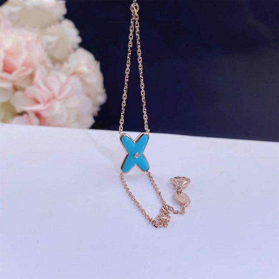 [✨ROSE✨]JEUX BRACELET TURQUOISE PINK GOLD 1 DIAMOND