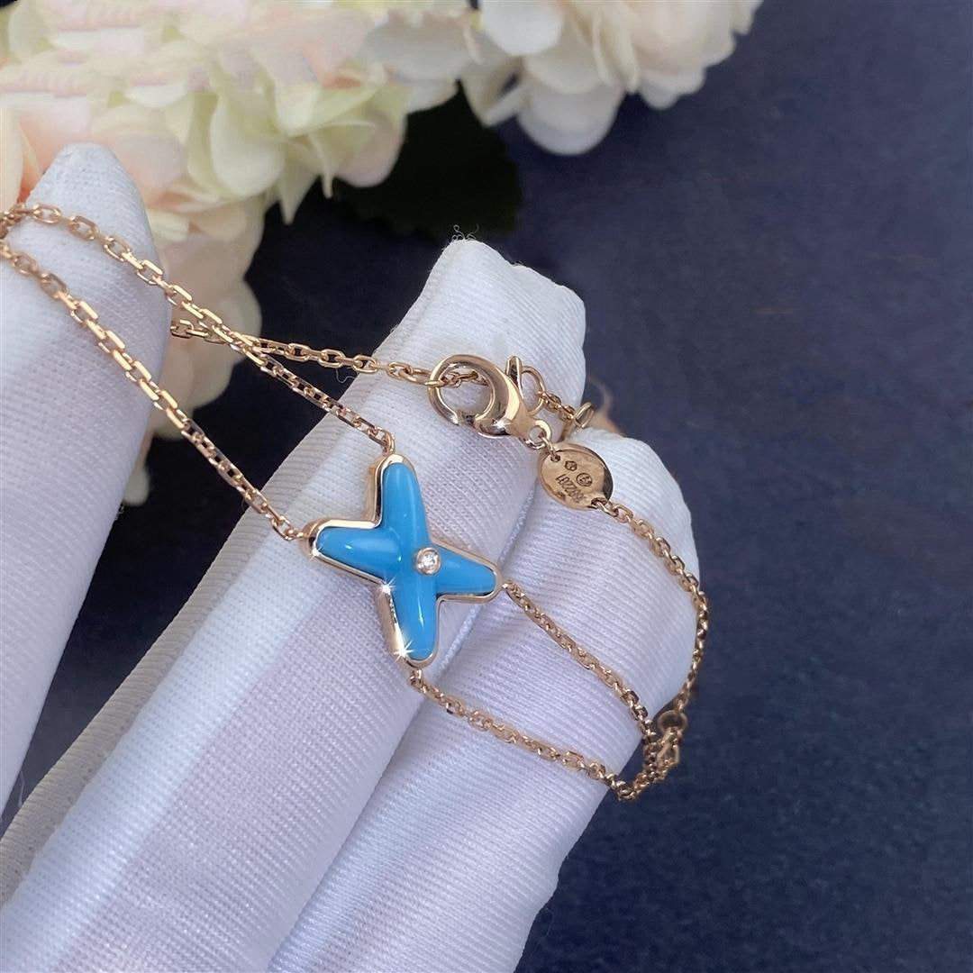[✨ROSE✨]JEUX BRACELET TURQUOISE PINK GOLD 1 DIAMOND