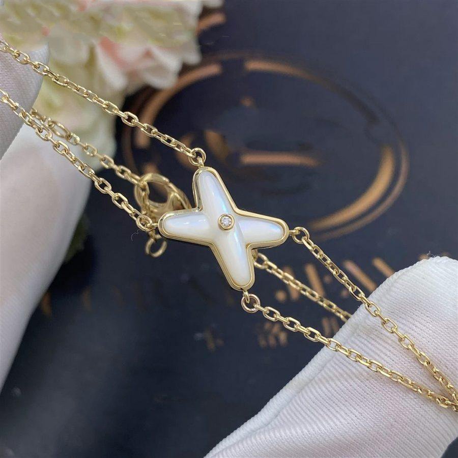 [✨ROSE✨]JEUX BRACELET WHITE MOP GOLD 1 DIAMOND