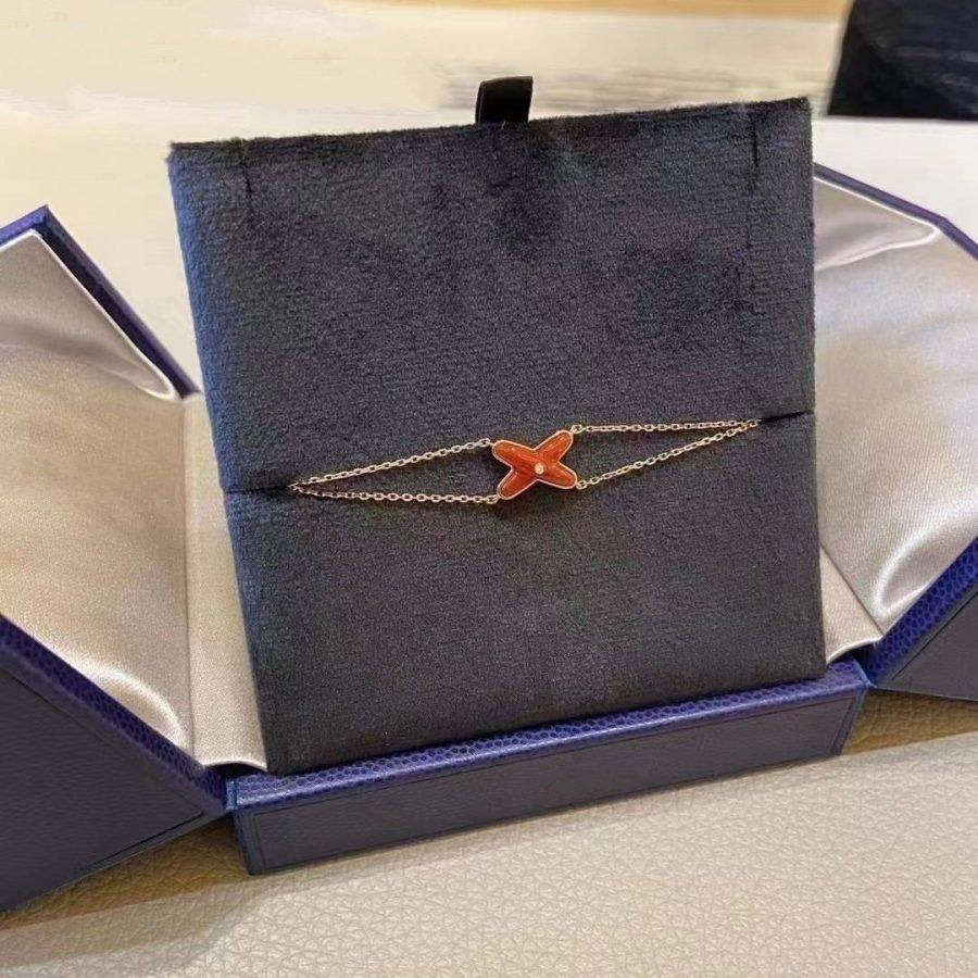 [✨ROSE✨]JEUX BRACELET CARNELIAN PINK GOLD 1 DIAMOND