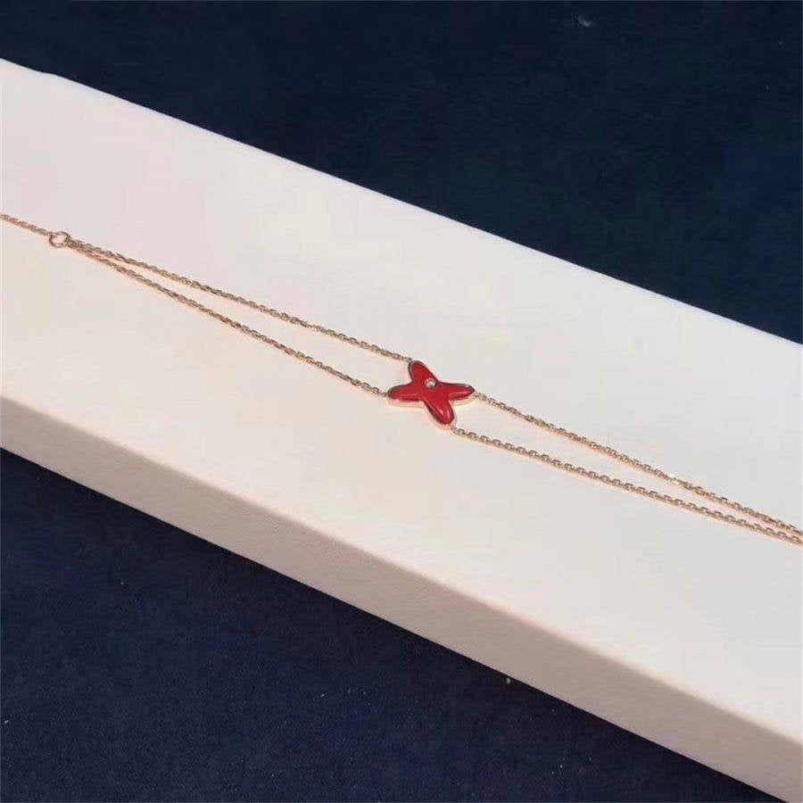 [✨ROSE✨]JEUX BRACELET CARNELIAN PINK GOLD 1 DIAMOND