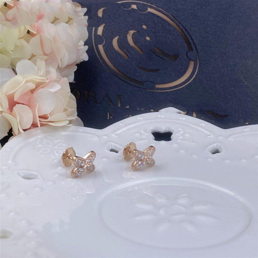 [✨ROSE✨]JEUX DE PINK GOLD DIAMOND EARRINGS