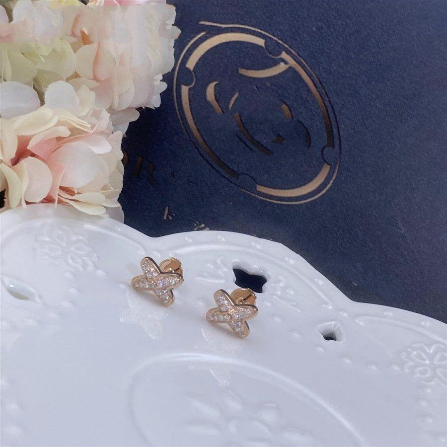 [✨ROSE✨]JEUX DE PINK GOLD DIAMOND EARRINGS