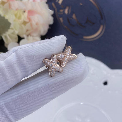 [✨ROSE✨]JEUX DE PINK GOLD DIAMOND EARRINGS