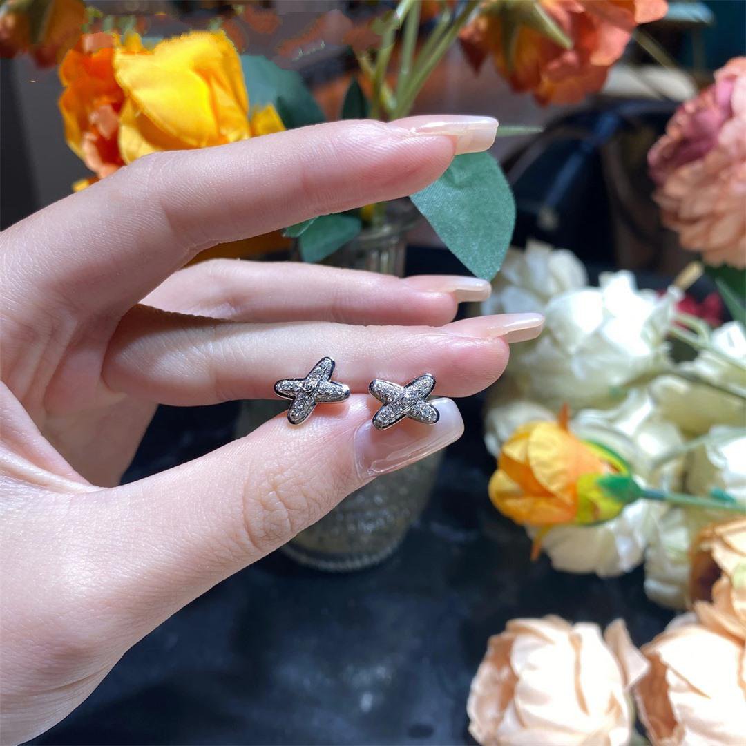 [✨ROSE✨]JEUX DE SILVER DIAMOND EARRINGS