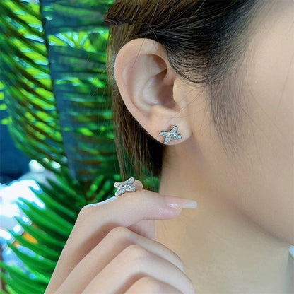 [✨ROSE✨]JEUX DE SILVER DIAMOND EARRINGS