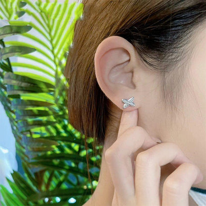 [✨ROSE✨]JEUX DE SILVER DIAMOND EARRINGS