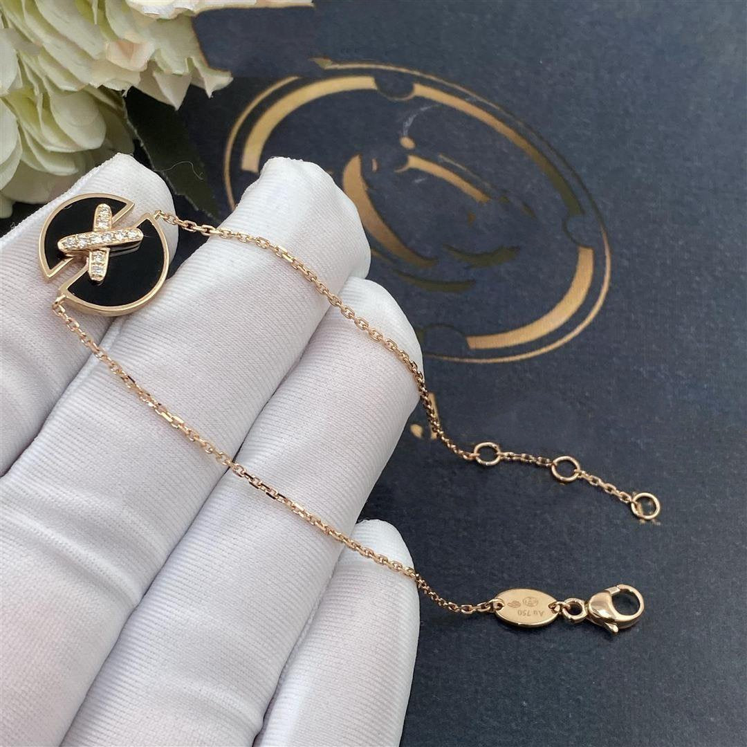 [✨ROSE✨]JEUX DE BRACELET ONYX PINK GOLD DIAMOND
