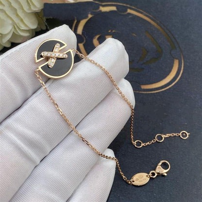 [✨ROSE✨]JEUX DE BRACELET ONYX PINK GOLD DIAMOND