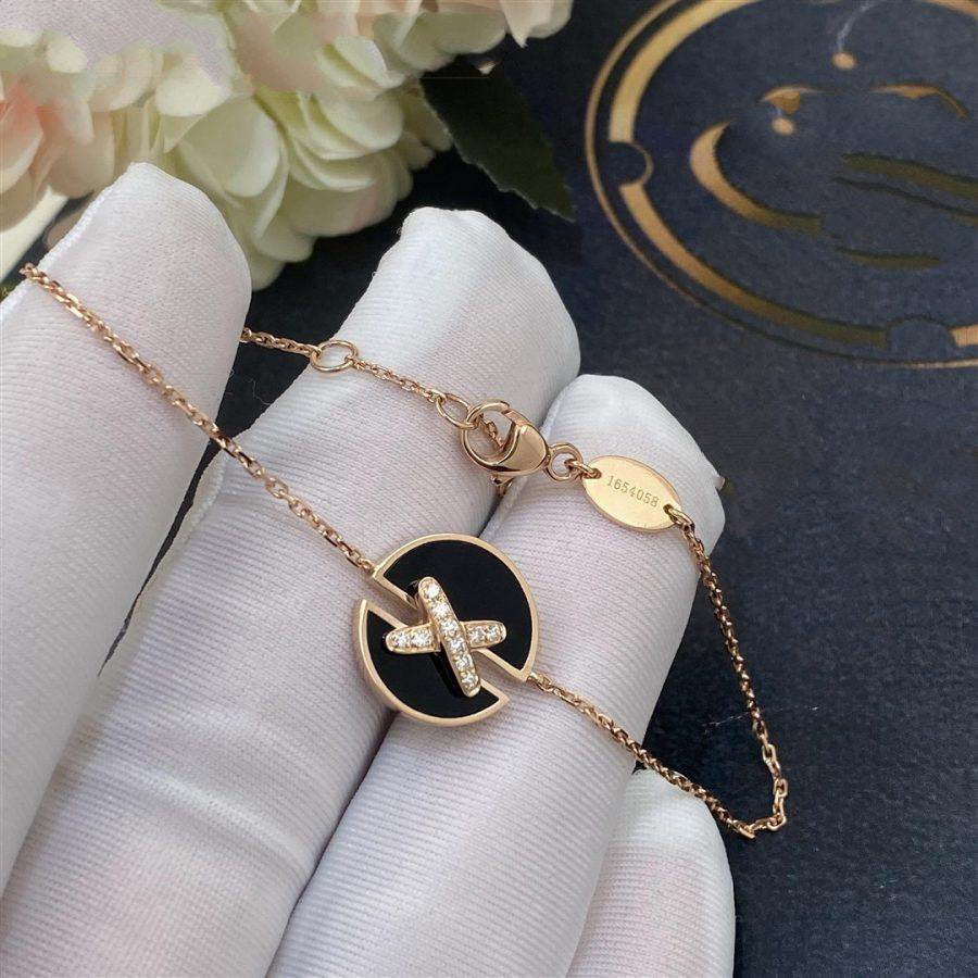 [✨ROSE✨]JEUX DE BRACELET ONYX PINK GOLD DIAMOND
