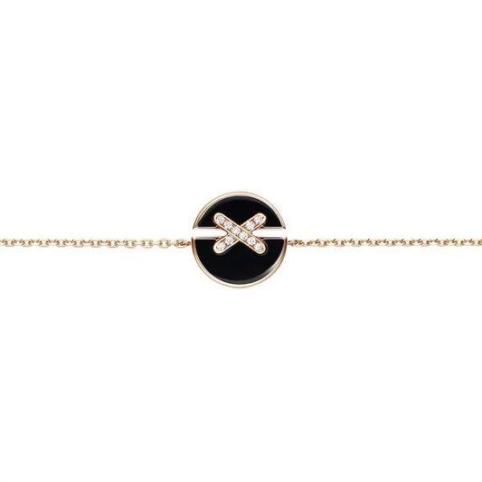 [✨ROSE✨]JEUX DE BRACELET ONYX PINK GOLD DIAMOND