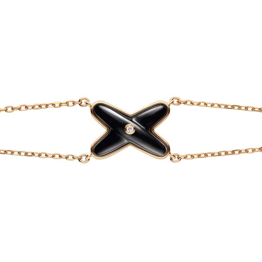 [✨ROSE✨]JEUX BRACELET ONYX PINK GOLD 1 DIAMOND