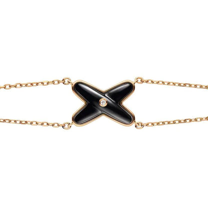 [✨ROSE✨]JEUX BRACELET ONYX PINK GOLD 1 DIAMOND