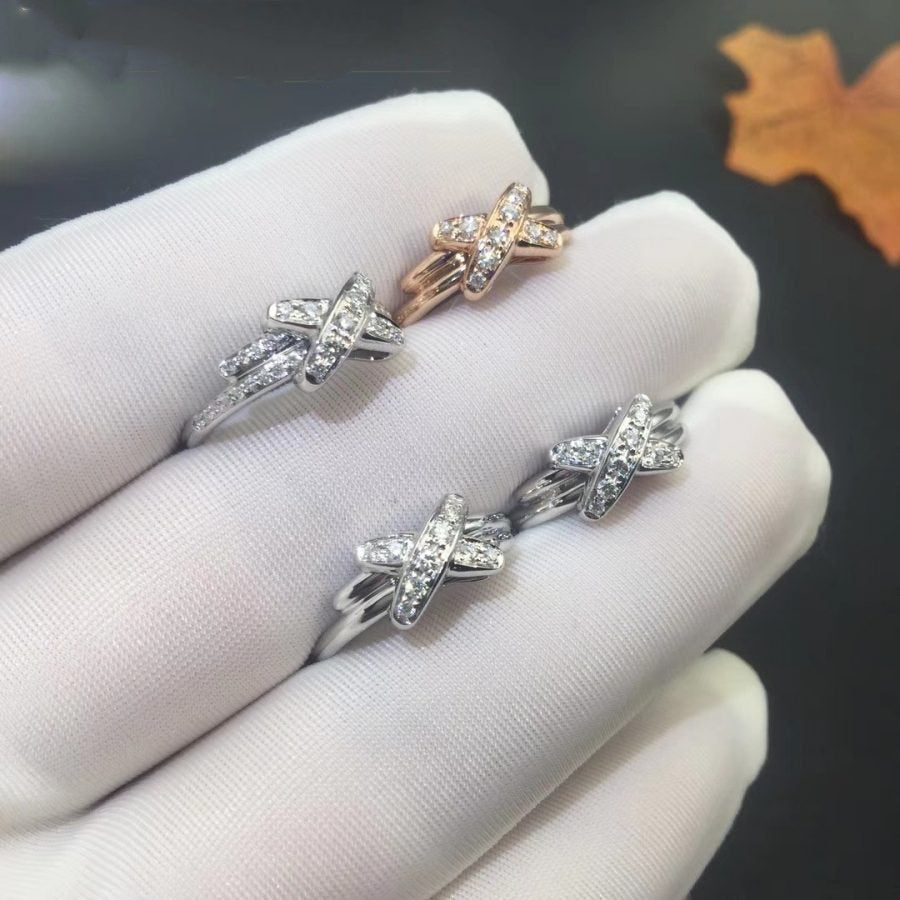 [✨ROSE✨]JEUX DE SILVER DIAMOND RING