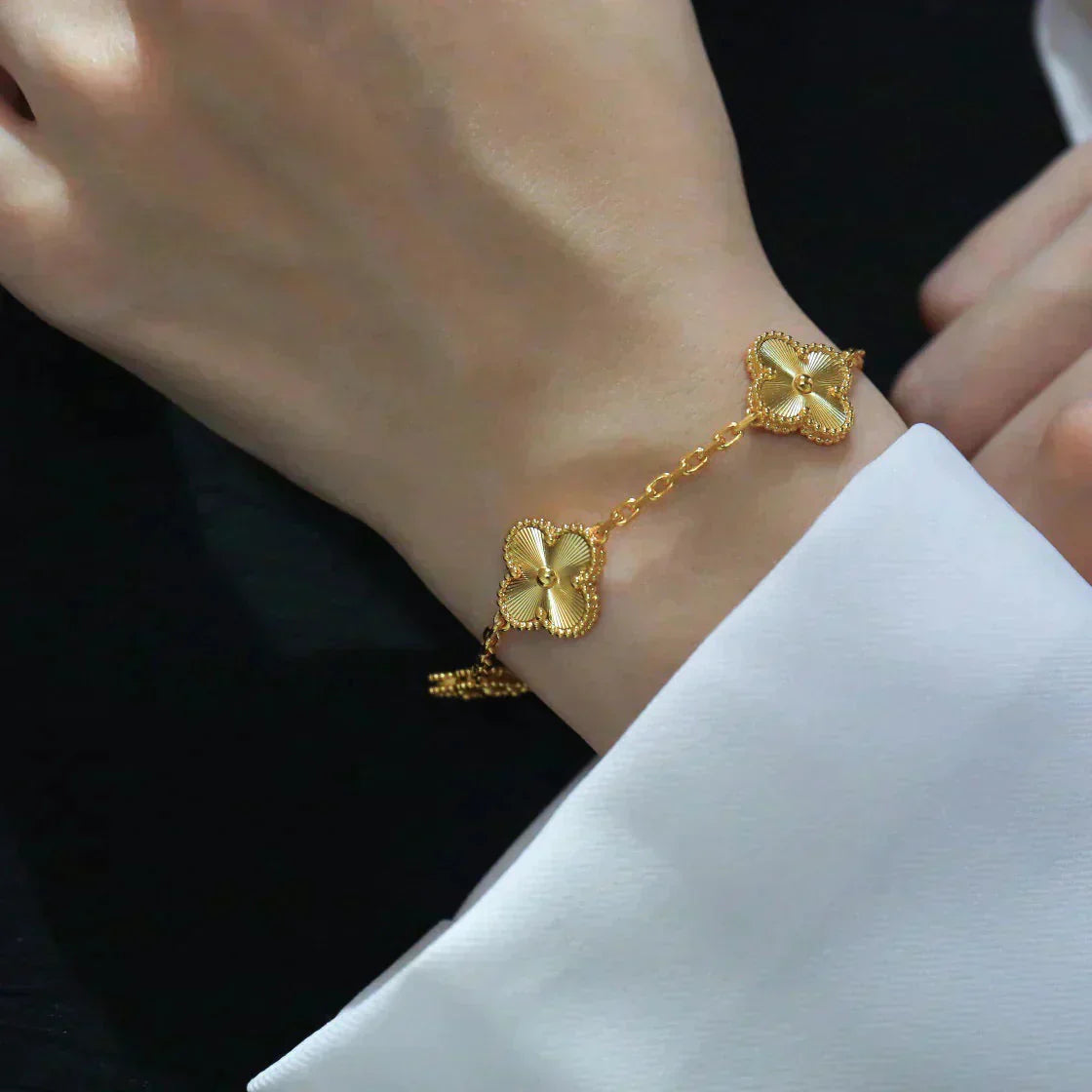[✨ROSE✨]CLOVER 5 FLOWERS LASER BRACELET