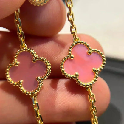 [✨ROSE✨]CLOVER 5 PINK MOP BRACELET