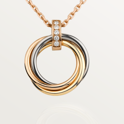 [✨ROSE✨]TRINITY NECKLACE GOLD  DIAMONDS