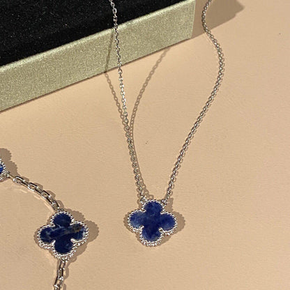 [✨ROSE✨]CLOVER 15MM PIETERSITE NECKLACE SILVER