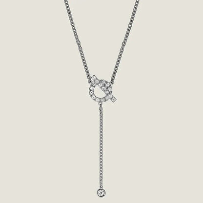 [✨ROSE✨]FINESSE SILVER DIAMOND NECKLACE