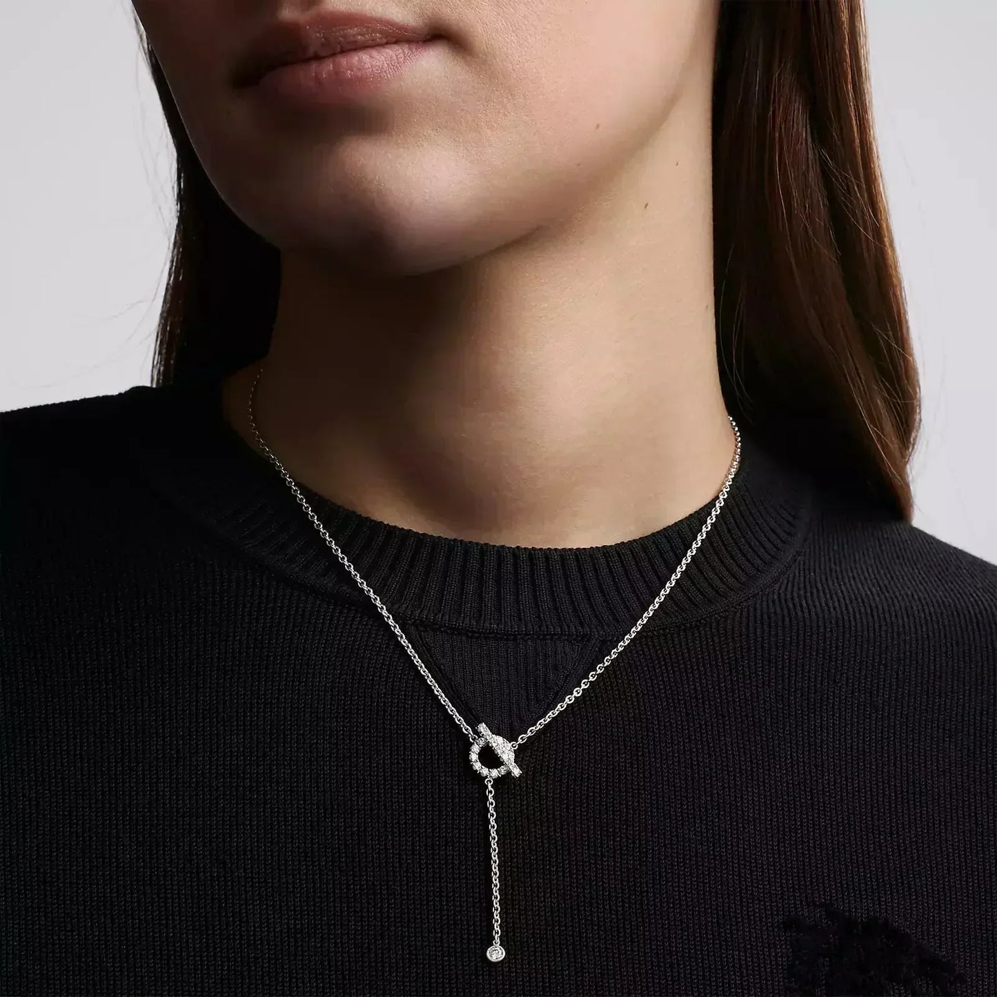 [✨ROSE✨]FINESSE SILVER DIAMOND NECKLACE