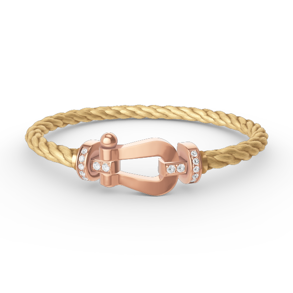 [✨ROSE✨]FORCE LARGE HORSESHOE HALF DIAMOND BRACELET ROSE GOLD