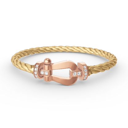 [✨ROSE✨]FORCE LARGE HORSESHOE HALF DIAMOND BRACELET ROSE GOLD