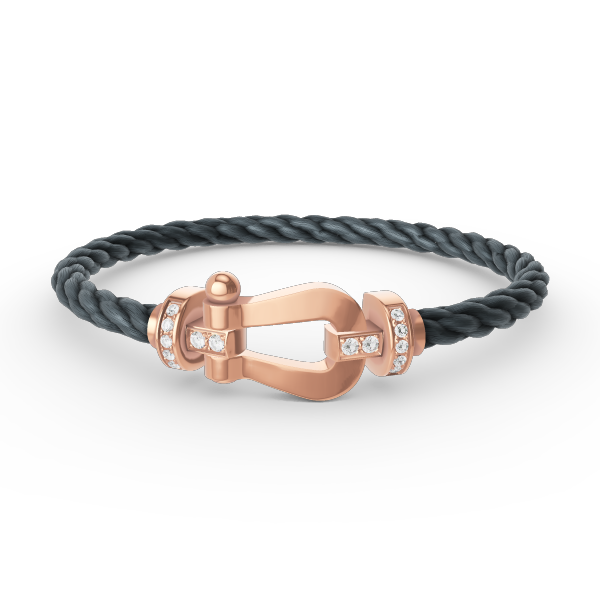 [✨ROSE✨]FORCE LARGE HORSESHOE HALF DIAMOND BRACELET ROSE GOLD