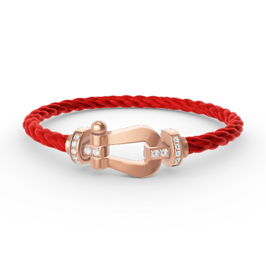 [✨ROSE✨]FORCE LARGE HORSESHOE HALF DIAMOND BRACELET ROSE GOLD