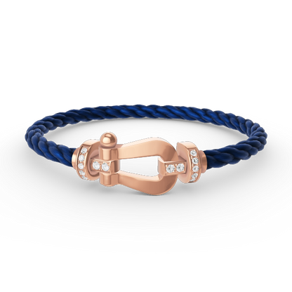 [✨ROSE✨]FORCE LARGE HORSESHOE HALF DIAMOND BRACELET ROSE GOLD